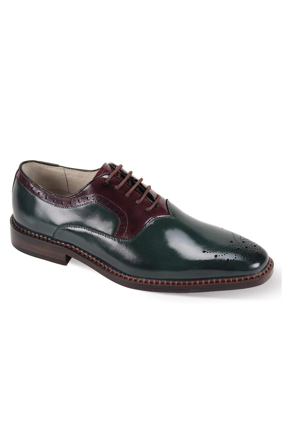 "Sawyer" Hunter Green & Burgundy Dress Shoes