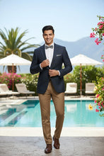 Blue & Black Windowpane Sports Jacket