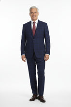 Blue Windowpane 2-Button Notch Suit (2-Piece Set)