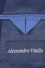Alessandro Vitello Blue Windowpane 2-Button Notch Suit (2-Piece Set)