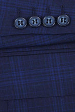 Alessandro Vitello Blue Windowpane 2-Button Notch Suit (2-Piece Set)