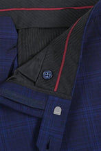 Alessandro Vitello Blue Windowpane 2-Button Notch Suit (2-Piece Set)