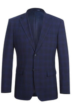 Alessandro Vitello Blue Windowpane 2-Button Notch Suit (2-Piece Set)