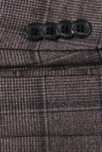Alessandro Vitello Brown Windowpane 6-Button Peak DB Suit (2-Piece Set)