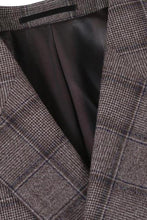 Alessandro Vitello Brown Windowpane 6-Button Peak DB Suit (2-Piece Set)