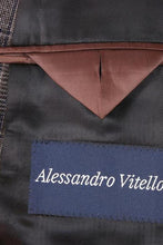 Alessandro Vitello Brown Windowpane 6-Button Peak DB Suit (2-Piece Set)
