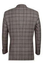 Alessandro Vitello Brown Windowpane 6-Button Peak DB Suit (2-Piece Set)