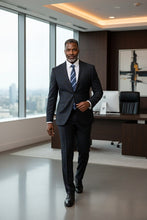 Alessandro Vitello Dark Grey Windowpane 2-Button Notch Suit (2-Piece Set)