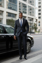 Alessandro Vitello Dark Grey Windowpane 2-Button Notch Suit (2-Piece Set)