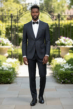 Alessandro Vitello Dark Grey Windowpane 2-Button Notch Suit (2-Piece Set)