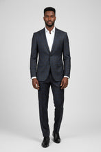 Alessandro Vitello Dark Grey Windowpane 2-Button Notch Suit (2-Piece Set)