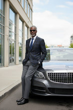 Alessandro Vitello Grey & Blue Windowpane Sports Jacket