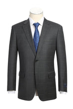 Alessandro Vitello Grey Windowpane 2-Button Notch Suit (2-Piece Set)