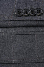 Alessandro Vitello Grey Windowpane 2-Button Notch Suit (2-Piece Set)