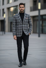 Alessandro Vitello Grey Windowpane Sports Jacket
