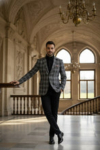 Alessandro Vitello Grey Windowpane Sports Jacket