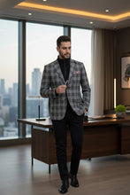 Alessandro Vitello Grey Windowpane Sports Jacket