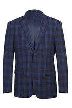 Alessandro Vitello Navy Windowpane 2-Button Notch Suit (2-Piece Set)