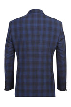 Alessandro Vitello Navy Windowpane 2-Button Notch Suit (2-Piece Set)