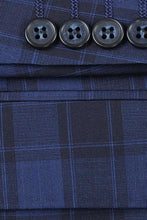 Alessandro Vitello Navy Windowpane 2-Button Notch Suit (2-Piece Set)