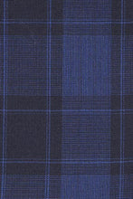 Alessandro Vitello Navy Windowpane 2-Button Notch Suit (2-Piece Set)