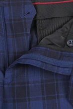 Alessandro Vitello Navy Windowpane 2-Button Notch Suit (2-Piece Set)