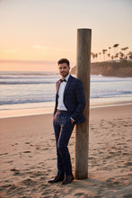 Alessandro Vitello Navy Windowpane 2-Button Notch Suit (2-Piece Set)