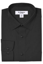 Allegro "Tempo" Black Laydown Stretch Dress Shirt