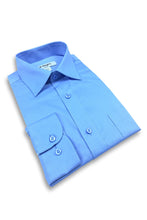 Allegro "Tempo" Blue Laydown Stretch Dress Shirt