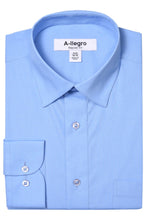 Allegro "Tempo" Blue Laydown Stretch Dress Shirt