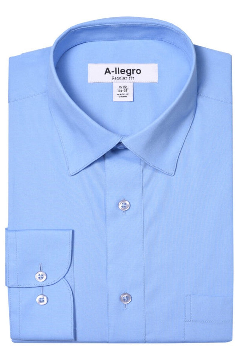 Allegro "Tempo" Blue Laydown Stretch Dress Shirt