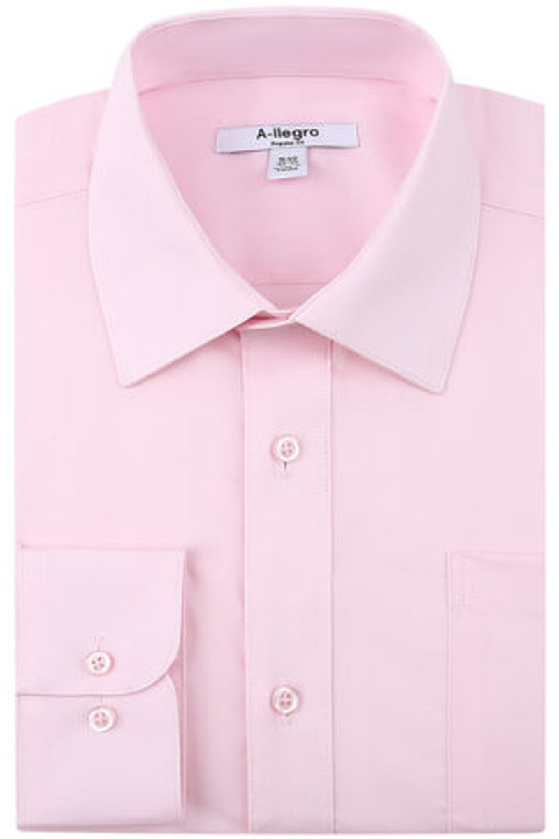 Allegro "Tempo" Pink Laydown Stretch Dress Shirt