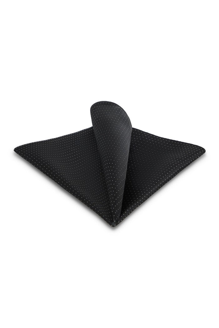 Black Pin Dot Silk Pocket Square