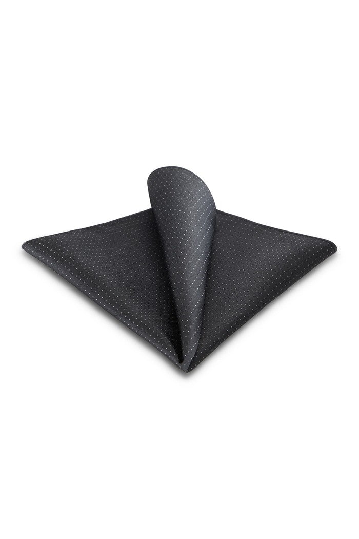 Charcoal Pin Dot Silk Pocket Square