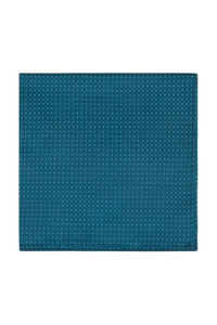Deep Aqua Pin Dot Silk Pocket Square