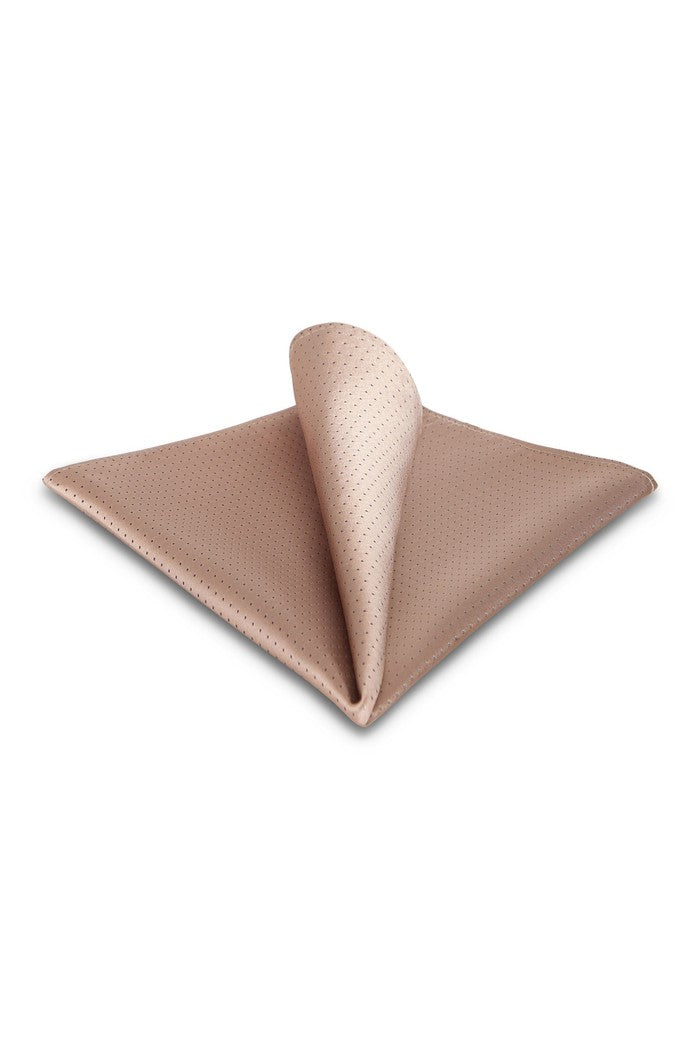 Tan Pin Dot Silk Pocket Square