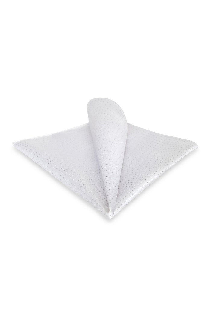White Pin Dot Silk Pocket Square