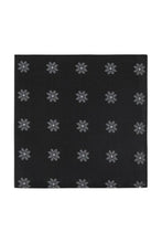 Black Floral Medallion Silk Pocket Square