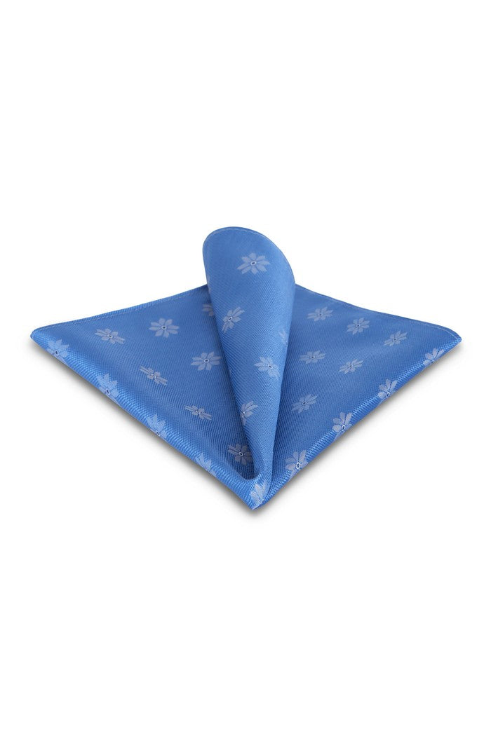 Cornflower Floral Medallion Silk Pocket Square