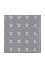 Grey Floral Medallion Silk Pocket Square