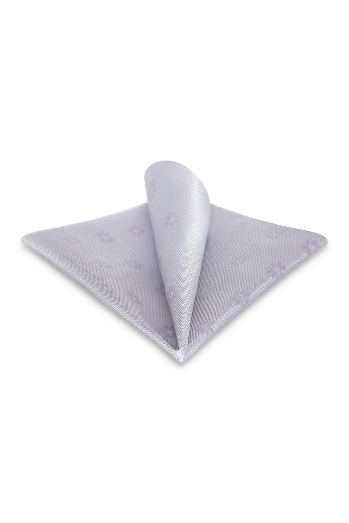 Lavender Floral Medallion Silk Pocket Square