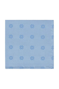 Light Blue Floral Medallion Silk Pocket Square