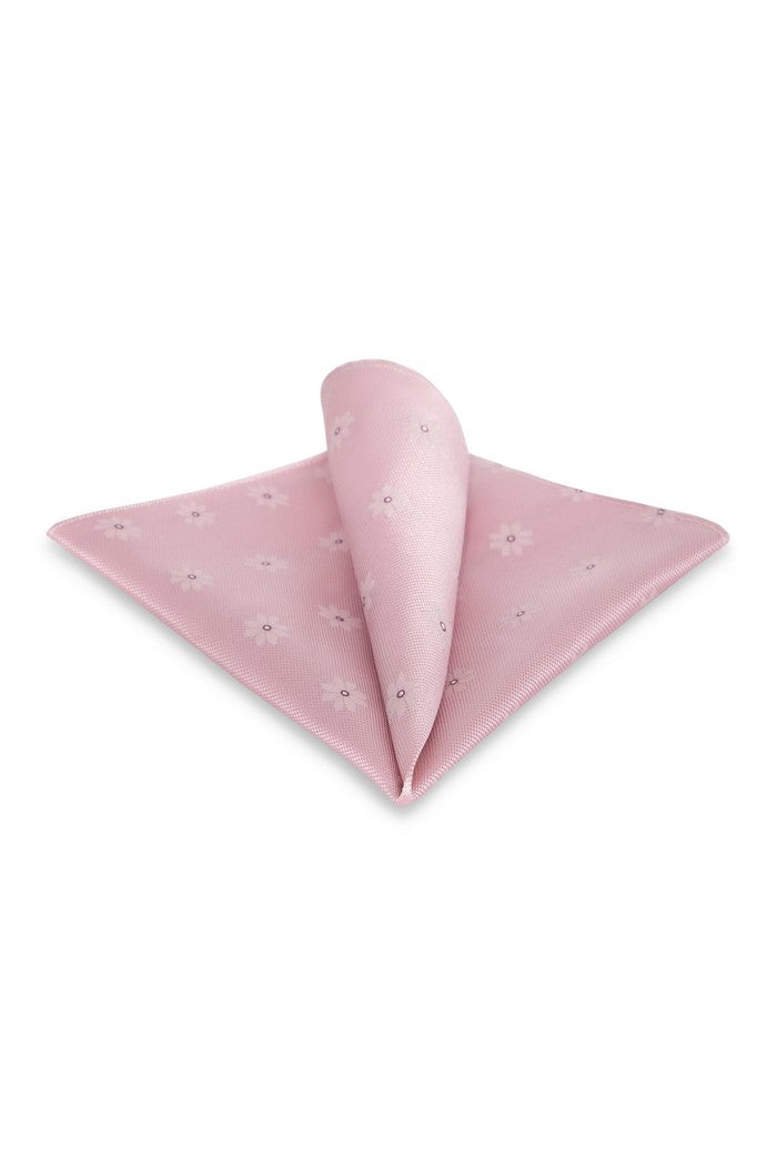 Blush Floral Medallion Silk Pocket Square