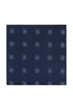 Navy Floral Medallion Silk Pocket Square