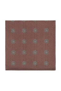 Rust Floral Medallion Silk Pocket Square