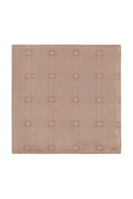 Tan Floral Medallion Silk Pocket Square