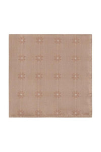 Tan Floral Medallion Silk Pocket Square