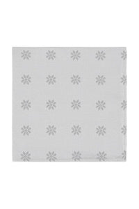 White Floral Medallion Silk Pocket Square