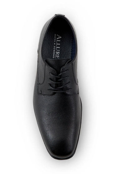 Allure Men "Allure Oxford" Black Leather Tuxedo Shoes
