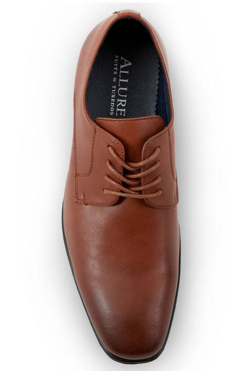 Allure Men "Allure Oxford" Cognac Leather Tuxedo Shoes